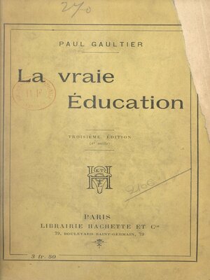 cover image of La vraie éducation